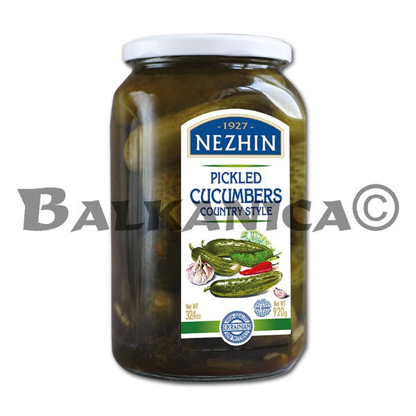 920 G PICKLED CUCUMBERS IN BRINE COUNTRY STYLE NEZHIN