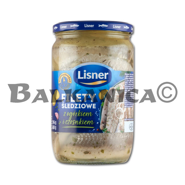 600 G HERRING FILLET WITH PICKLE CUCUMBERS AND GARLIC LISNER