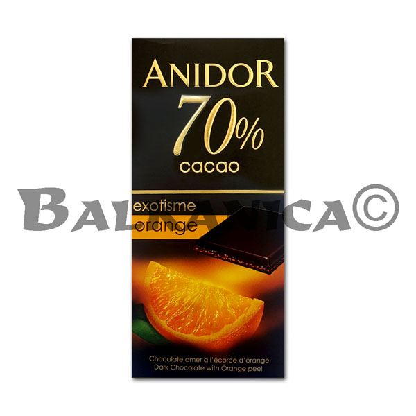 85 G CHOCOLATE AMARGO 70% CON NARANJAS ANIDOR KANDIA