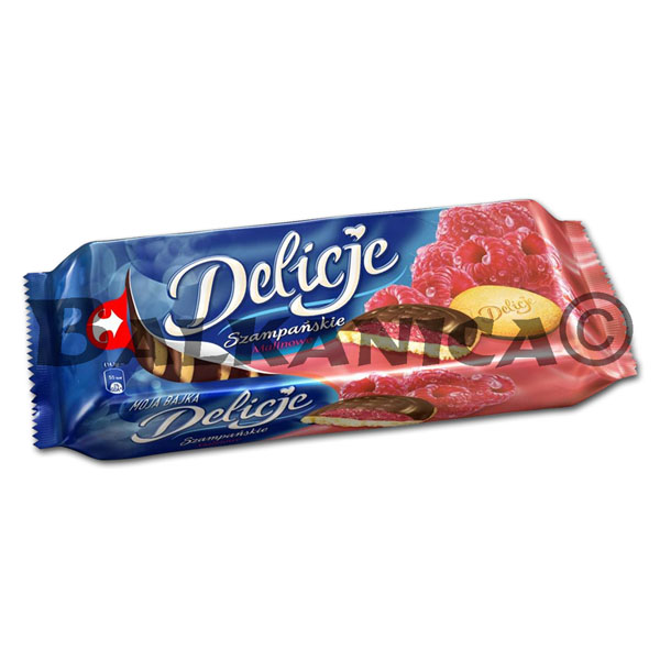 147 G BISCUITS WITH CHOCOLATE AND RASBERRY JELLY SZAMPANSKIE DELICJE