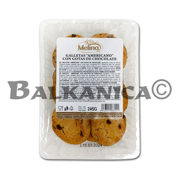 245 G BISCUITS AMERICAN WITH CHOCOLATE CHIPS MELINA