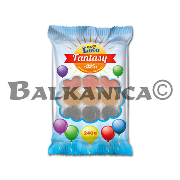 240 G BONBONS GELIFIES FRAMBOISE POMME CASSIS ABRICOT FANTASY CHOCO LOCO