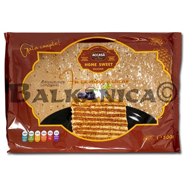 500 G SHEETS WITH HONEY AND COCOA ACCASA