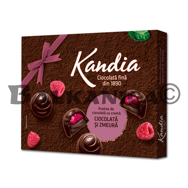 103.5 G PRALINE CHOCOLATE WITH CHOCOLATE CREAM AND RASPBERRY KANDIA