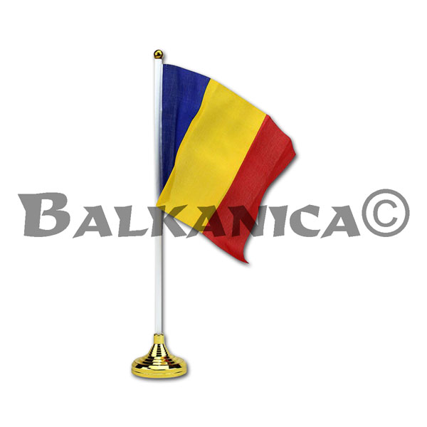 FLAG WITH SUPPORT ROMANIA