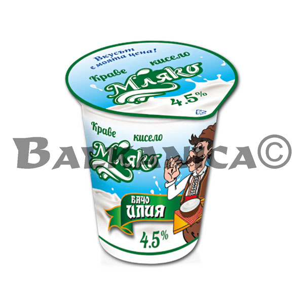 400 Г КИСЛОЕ МОЛОКО КОРОВЬЕ 4.5% БАЧО ИЛИЯ