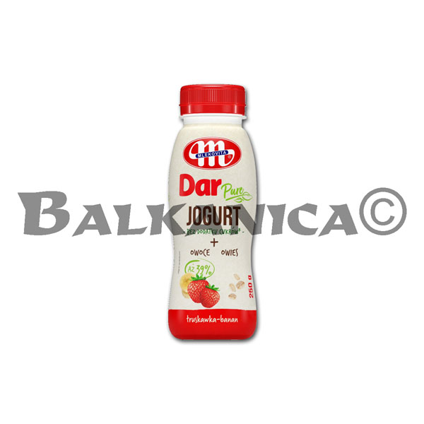 250 ML YOGUR SABOR FRESA Y PLATANO SIN LACTOSA MLEKOVITA