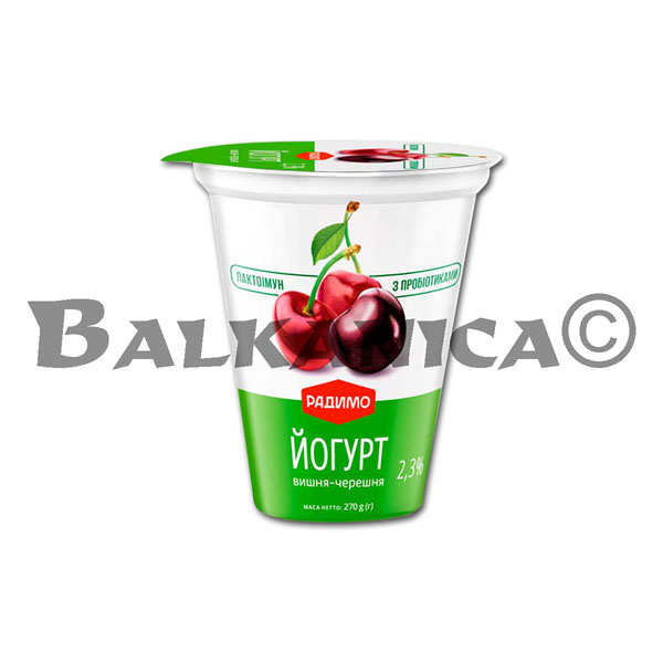 270 G YOGUR DE CEREZA Y GUINDA 2.3% RADYMO