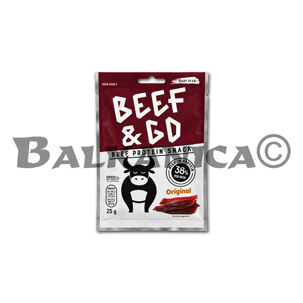 25 G SNACK PROTEICO VACUNO ORIGINAL BEEF&GO