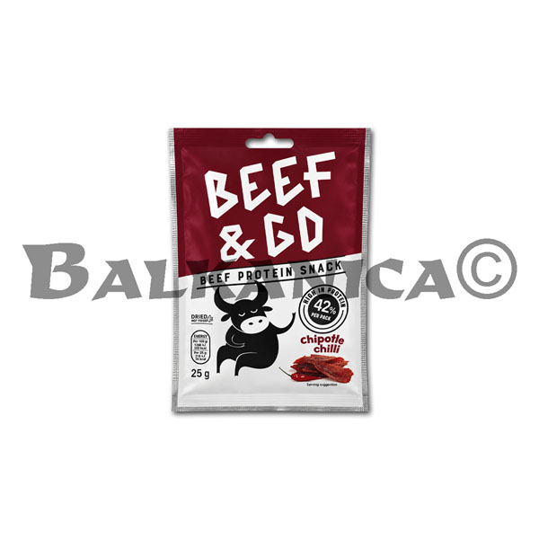 25 G SNACK PROTEICO VACUNO CHILE CHIPOTLE BEEF&GO