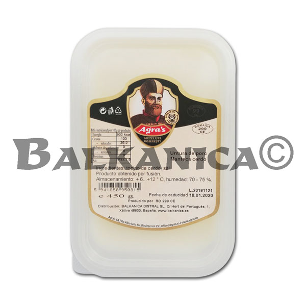 450 G MANTECA DE CERDO AGRA'S 450 G MANTECA DE CERDO AGRA'S
