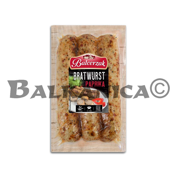 300 G WHITE PORK SAUSAGE BRATWURST WITH PAPRIKA WITHOUT CASING BALCERZAK