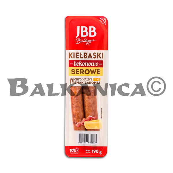 190 G SALCHICHAS CON BACON Y QUESO JBB 190 G SALCHICHAS CON BACON Y QUESO JBB