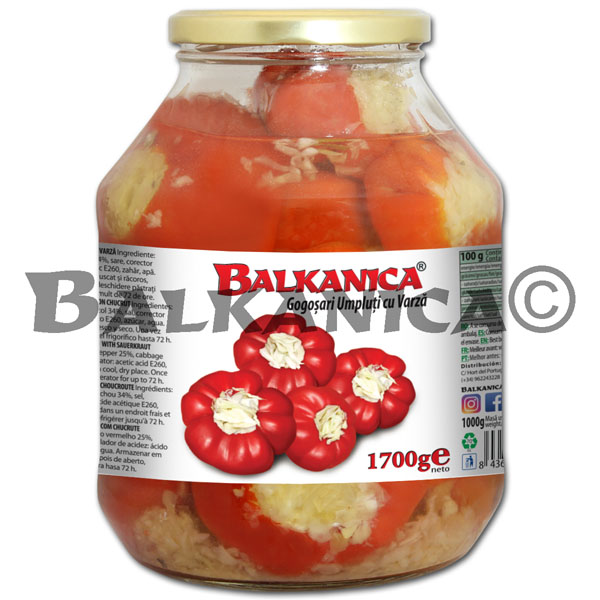 1.7 KG PIMIENTOS ROJOS RELLENOS DE CHUCRUT BALKANICA 1.7 KG PIMIENTOS ROJOS RELLENOS DE CHUCRUT BALKANICA