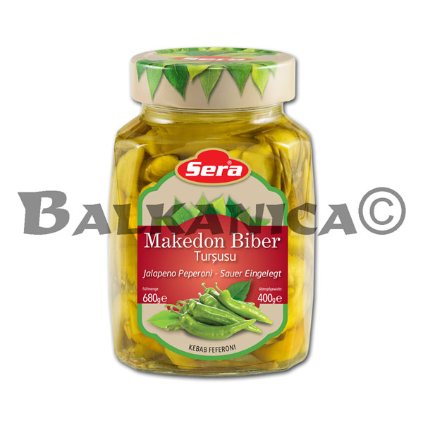 680 G PICKLED MACEDONIAN PEPPERS SERA