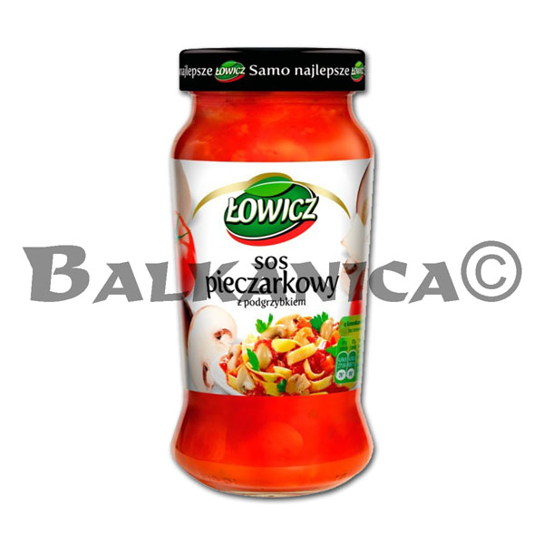 500 GR SALSA DE TOMATE CON CHAMPIÑONES Y BOLETUS LOWICZ 500 GR SALSA DE TOMATE CON CHAMPIÑONES Y BOLETUS LOWICZ