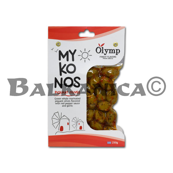 250 GR ACEITUNAS VERDES PICANTES MYKONOS OLYMP 250 GR ACEITUNAS VERDES PICANTES MYKONOS OLYMP