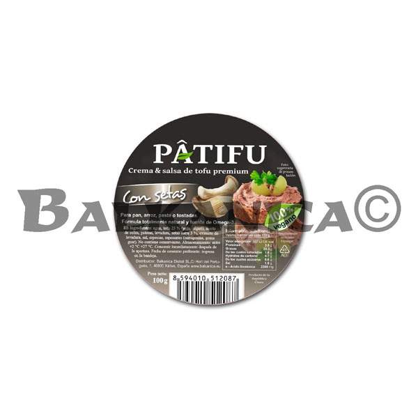 100 G CREMA Y SALSA DE TOFU PREMIUM CON SETAS PATIFU