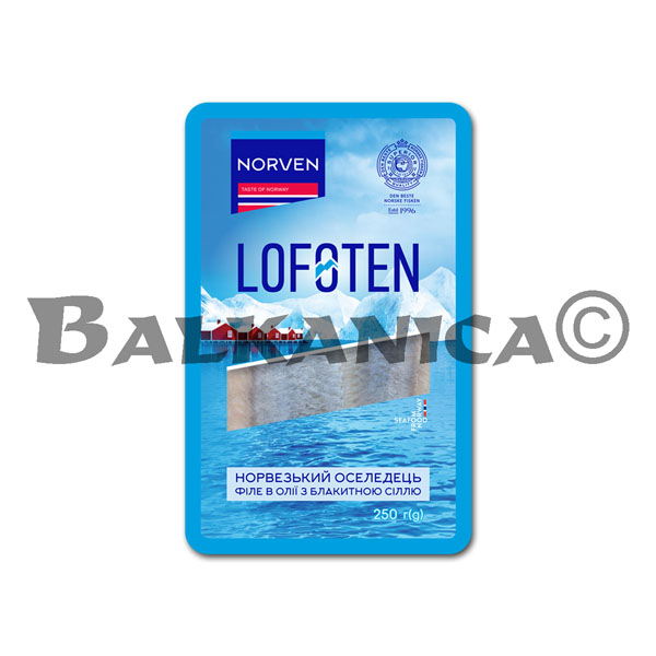 250 G FILETE DE ARENQUE EN ACEITE CON SAL AZUL NORVEN