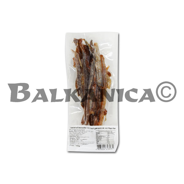 100 Г СУШЕНЫЕ ПОЛОСКИ ФИЛЕ МИНТАЯ С ПАПРИКОЙ С КОЖЕЙ ЛЕМБЕРГ