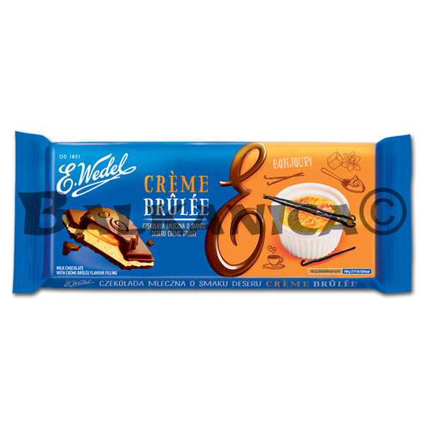 289 GR CHOCOLATE CON LECHE Y CREMA BRULEE WEDEL 289 GR CHOCOLATE CON LECHE Y CREMA BRULEE WEDEL