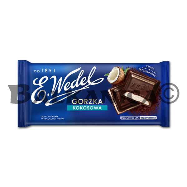 100 G CHOCOLATE NEGRO CON RELLENO DE COCO WEDEL 100 G CHOCOLATE NEGRO CON RELLENO DE COCO WEDEL