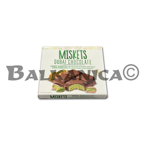 100 G CHOCOLATE CON LECHE CON KADAIF Y PISTACHO DUBAI MISKETS 100 G CHOCOLATE CON LECHE CON KADAIF Y PISTACHO DUBAI MISKETS