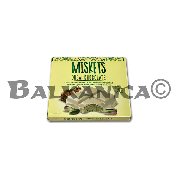 100 G CHOCOLATE BLANCO CON KADAIF Y PISTACHO DUBAI MISKETS 100 G CHOCOLATE BLANCO CON KADAIF Y PISTACHO DUBAI MISKETS