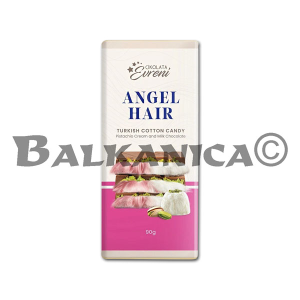 90 G CHOCOLATE CON CREMA PISTACHO Y ALGODON DE AZUCAR PELO DE ANGEL EURENI 90 G CHOCOLATE CON CREMA PISTACHO Y ALGODON DE AZUCAR PELO DE ANGEL EURENI