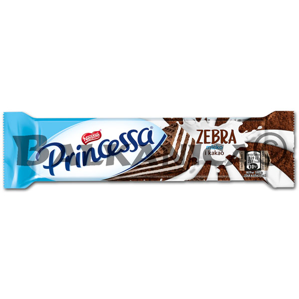 33 G WAFERS COCOA WITH MILK CREAM ZEBRA PRINCESSA 33 G WAFERS COCOA WITH MILK CREAM ZEBRA PRINCESSA