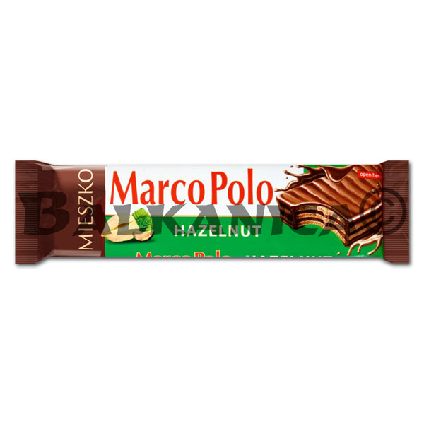 34 G BARQUILLOS CREMA DE AVELLANA GLASEADO CHOCOLATE MARCO POLO MIESZKO