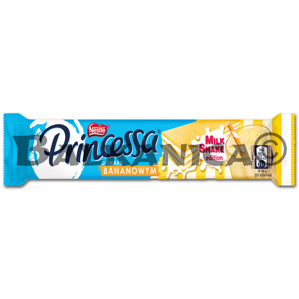 38 G WAFERS COLOUR MILK CREAM BANANA TASTE PRINCESSA 38 G WAFERS COLOUR MILK CREAM BANANA TASTE PRINCESSA