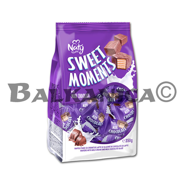 350 G NAPOLITANE CU CREMA DE LAPTE SI GLAZURA DE CACAO SWEET MOMENTS NATY