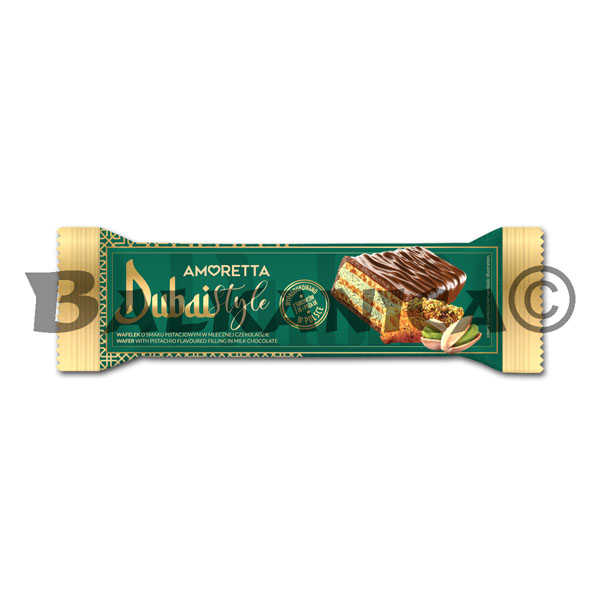 40 G BARQUILLO CHOCOLATE Y RELLENO PISTACHO AMORETTA DUBAI STYLE MIESZKO