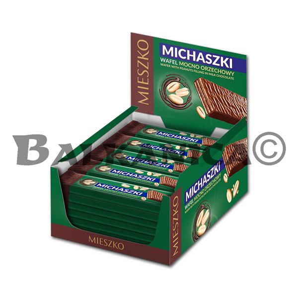 34 G BARQUILLO CHOCOLATE Y CREMA CACAHUETES MICHASZKI MIESZKO