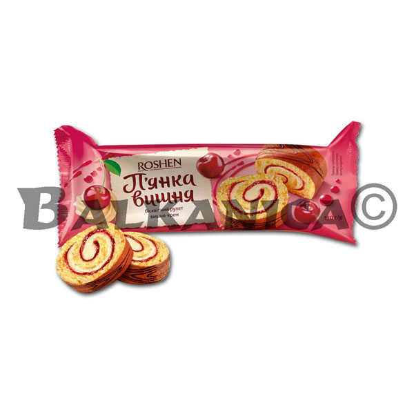 180 G SWISS ROLL WITH ALCOHOL AND CHERRY FLAVOURED FILLING (43%) LIQUOR ROSHEN