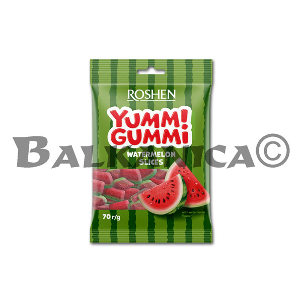 70 G GUMMY CANDY WATERMELON SLICES YUMMI GUMMI ROSHEN