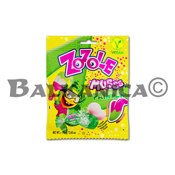 75 G CARAMELOS EFERVESCENTES MUSSS SABOR CHICLE PINTOR VERDE ZOZOLE