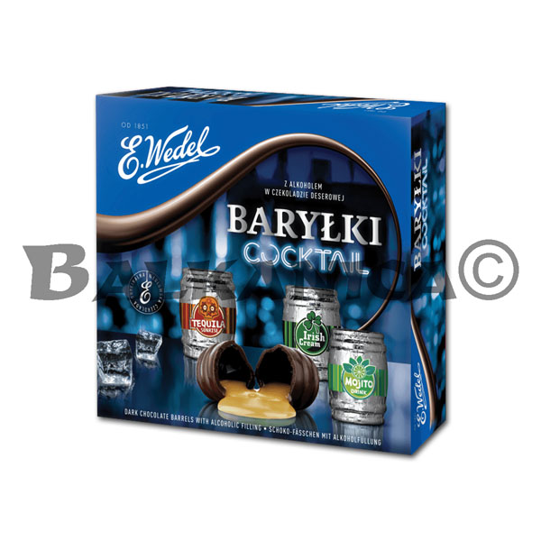 200 GR BOMBONES PRALINES BARRILES DE CHOCOLATE CON COCKTAIL WEDEL 200 GR BOMBONES PRALINES BARRILES DE CHOCOLATE CON COCKTAIL WEDEL