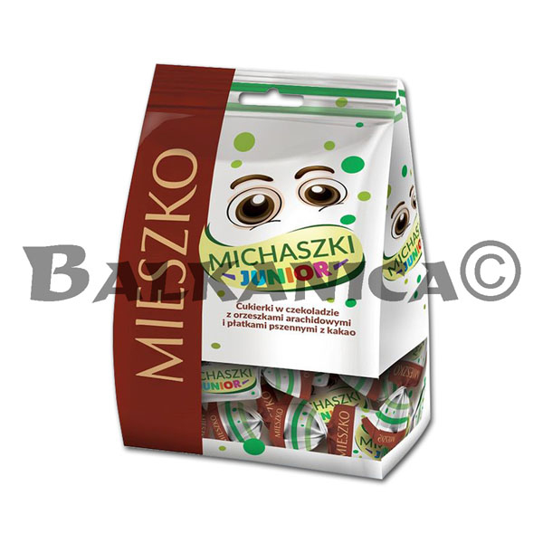 260 G SWEETS WITH PEANUTS IN CHOCOLATE MICHASZKI JUNIOR MIESZKO 260 G SWEETS WITH PEANUTS IN CHOCOLATE MICHASZKI JUNIOR MIESZKO