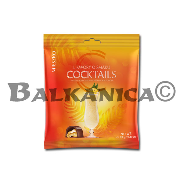 97 G LIQUEUR CHOCOLATE CANDIES WITH PINACOLADA FLAVOUR MIESZKO 97 G LIQUEUR CHOCOLATE CANDIES WITH PINACOLADA FLAVOUR MIESZKO