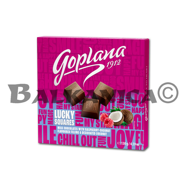 130 G MILK CHOCOLATE WITH RASBERRY-COCONUT GOPLANA
