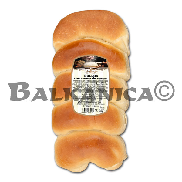 250 G BOLLOS COM CREME DE CACAU MELINA