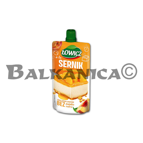 100 G MOUSSE DE ARROZ Y FRUTAS SABOR TARTA DE QUESO CON MELOCOTON LOWICZ