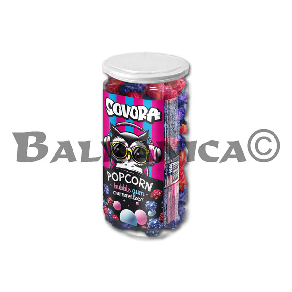 160 G POPCORN CARAMELIZED FLAVOR CHEWING GUM SOVORA