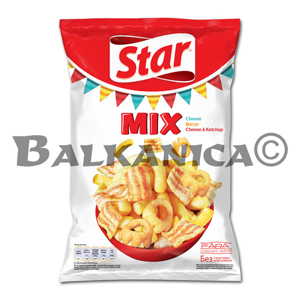 90 G GUSANITOS CON SABOR DE QUESO CASCAVAL BACON Y KETCHUP STAR