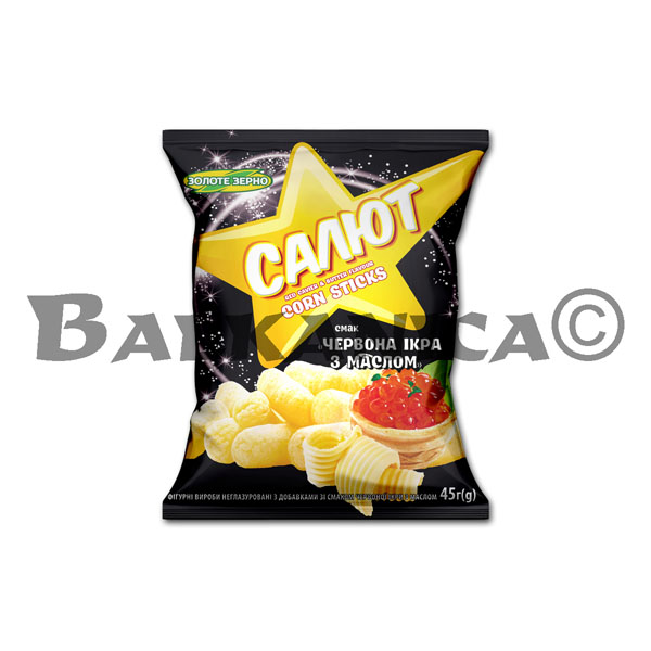 45 G CORN PUFFS RED CAVIAR WITH BUTTER SALUT ZOLOTE ZERNO