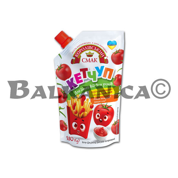 180 G KETCHUP PARA NIÑOS A PARTIR DE 3 AÑOS KOROLІVSKIY SMAK