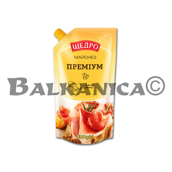 550 Г МАЙОНЕЗ ПРЕМИУМ 72% ЩЕДРО