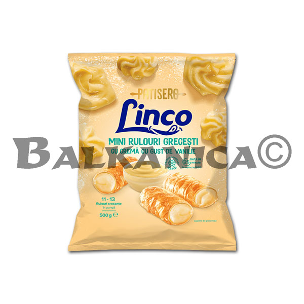 500 G MINI RULOURI CU CREMA CU GUST DE VANILIE LINCO 500 G MINI RULOURI CU CREMA CU GUST DE VANILIE LINCO